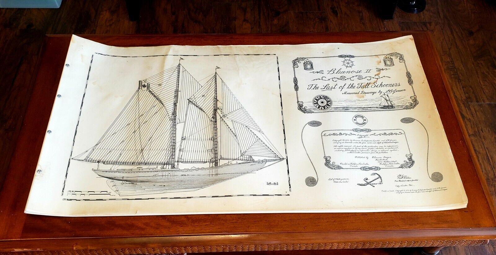 1975 Bluenose Ii  Measured Drawings, Signed & Numbered By L. B Jenson, 32 Plates